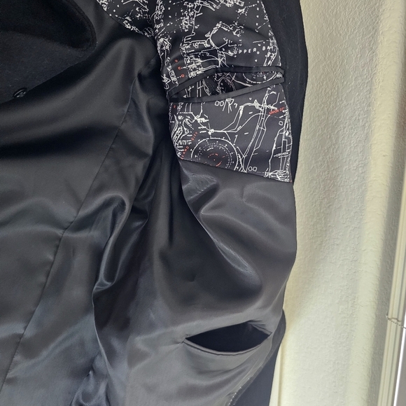 Nautica Batten Classic Fit Overcoat Jacket Wool Blend Black Size 48L NWT - Picture 10 of 16